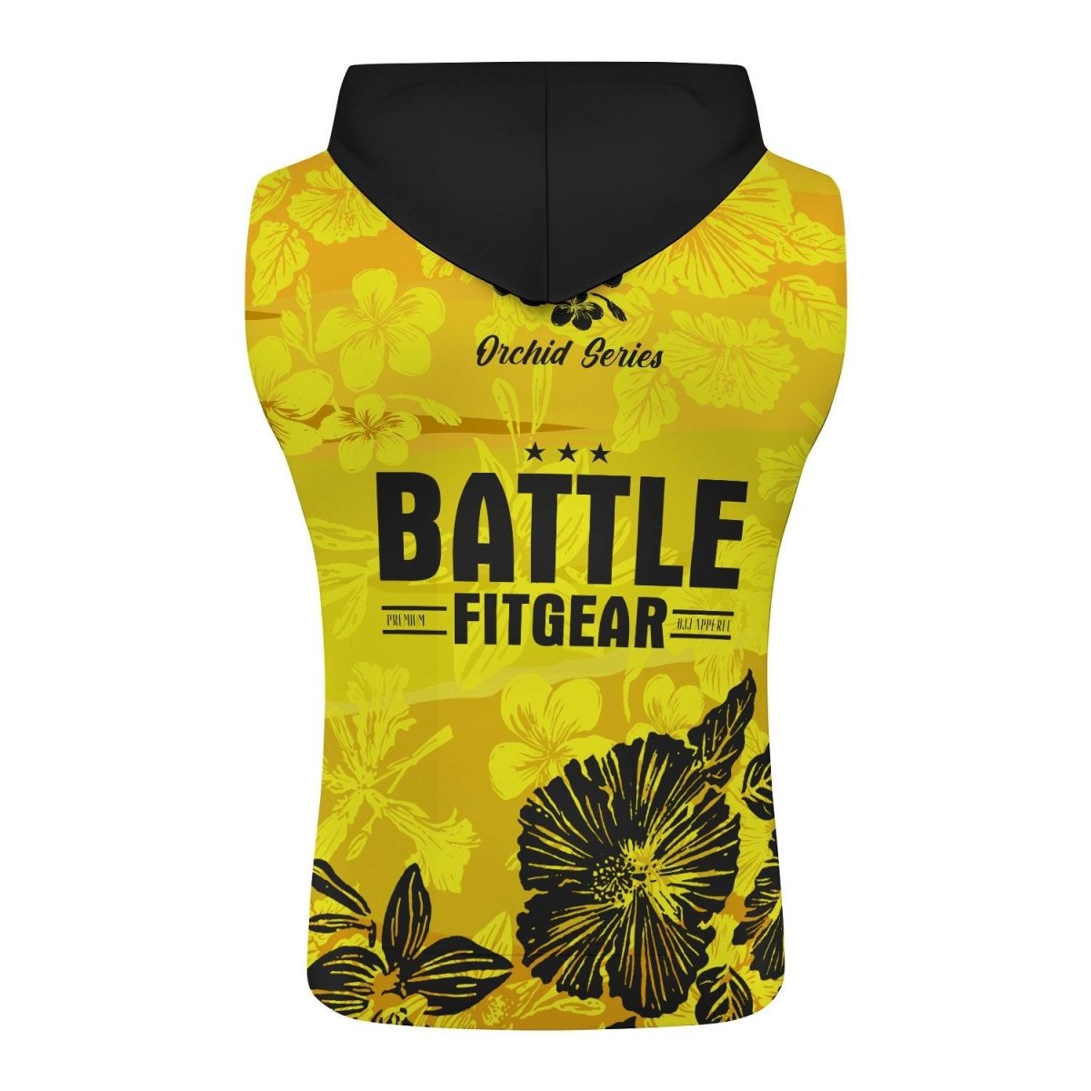 Orchid Series Floral Yellow Heart Pattern Sleeveless Pullover & Zip Hoodie - BattleFitGear