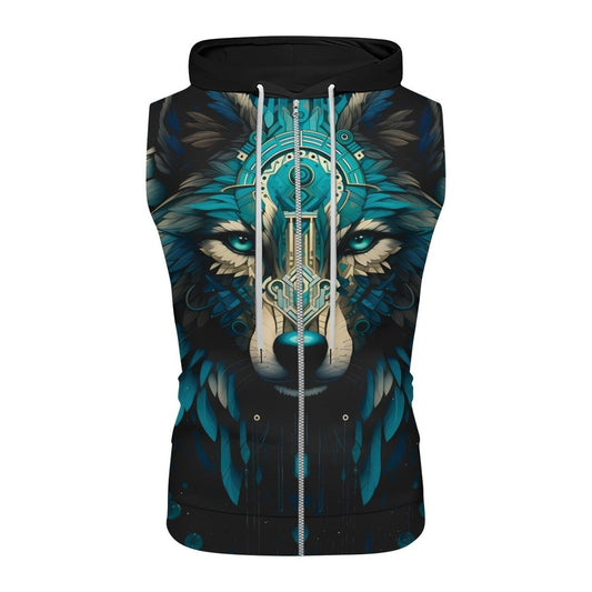 Wolf Tribal Sleeveless Pullover & Zip Hoodie - BattleFitGear