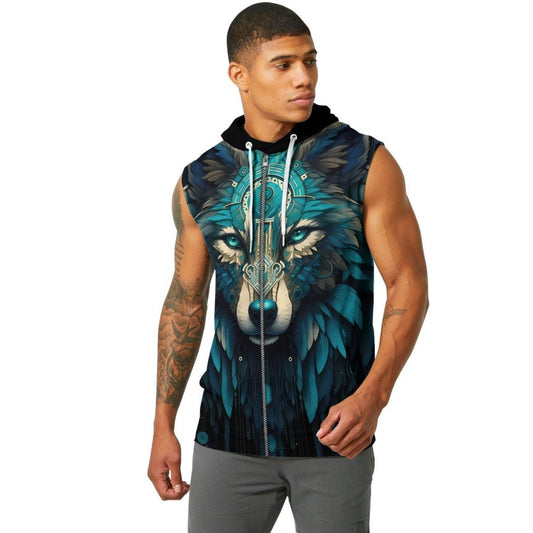 Wolf Tribal Sleeveless Pullover & Zip Hoodie - BattleFitGear