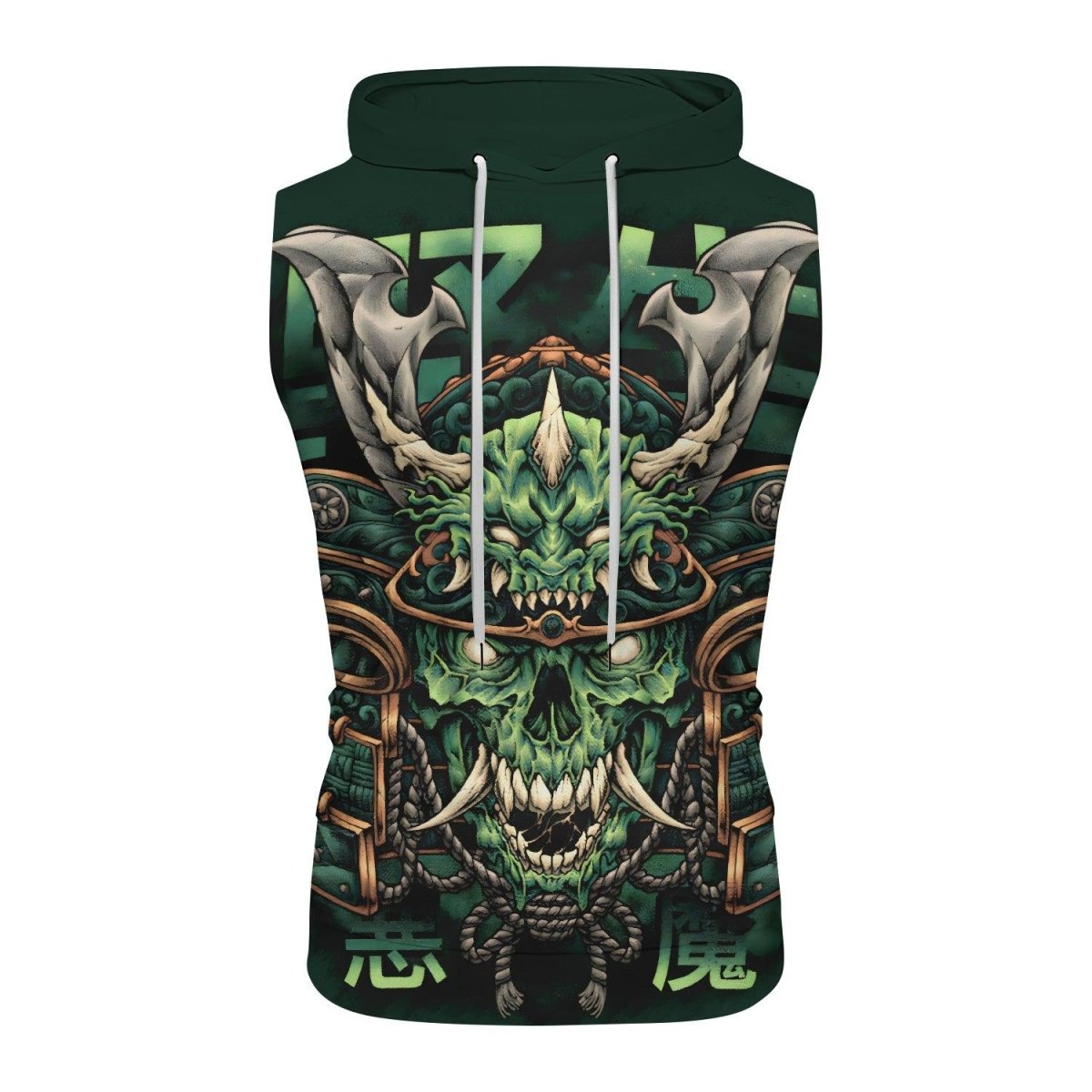 Evil Japanese Samurai Sleeveless Pullover & Zip Hoodie - BattleFitGear