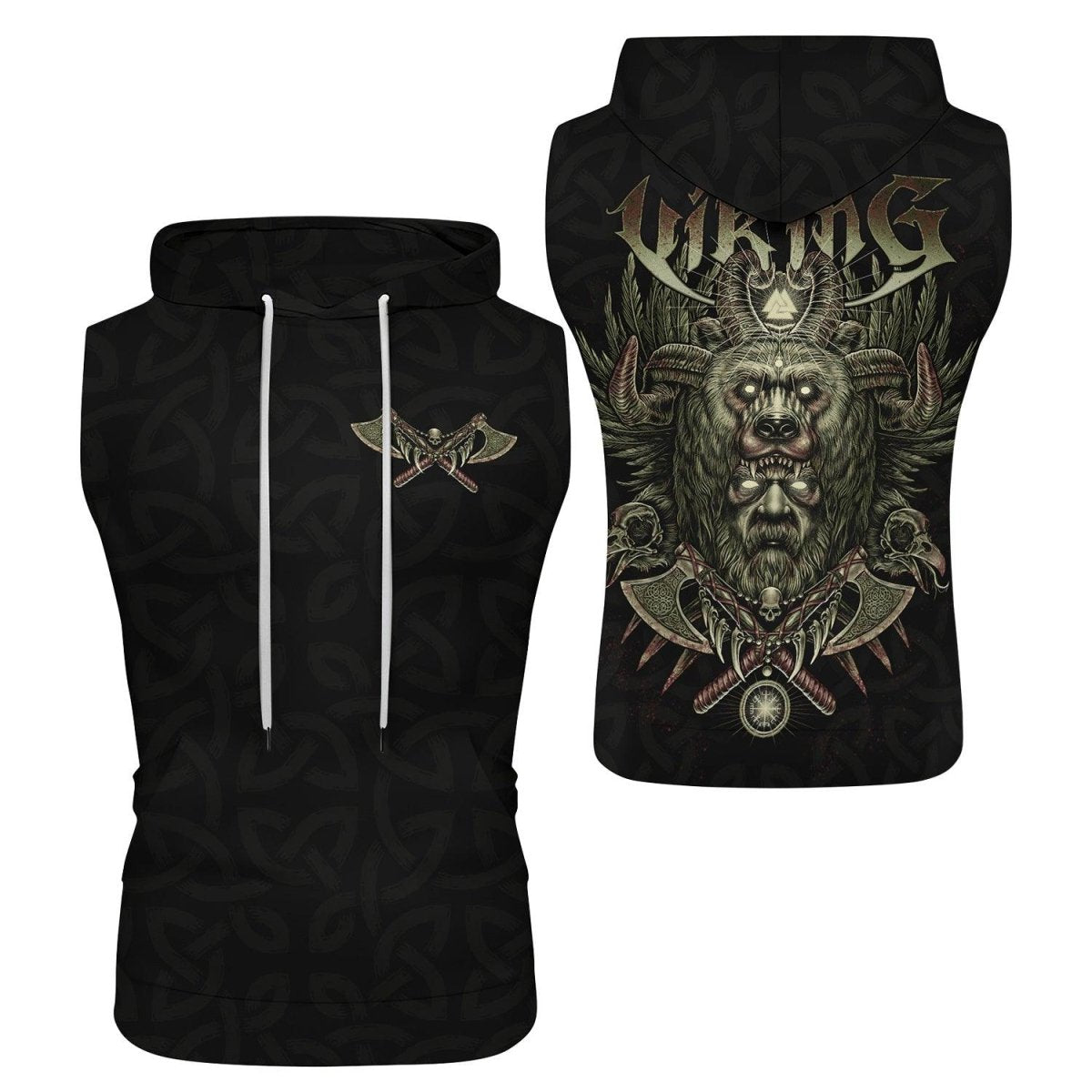 Berserker Warrior Sleeveless Pullover & Zip Hoodie - BattleFitGear