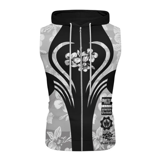 Orchid Series White Heart Pattern Sleeveless Pullover & Zip Hoodie - BattleFitGear