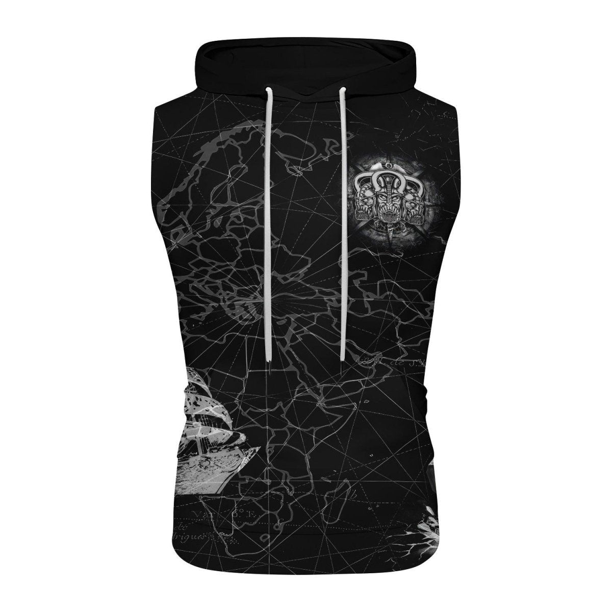 Viking Pirate Ship Sleeveless Pullover & Zip Hoodie - BattleFitGear