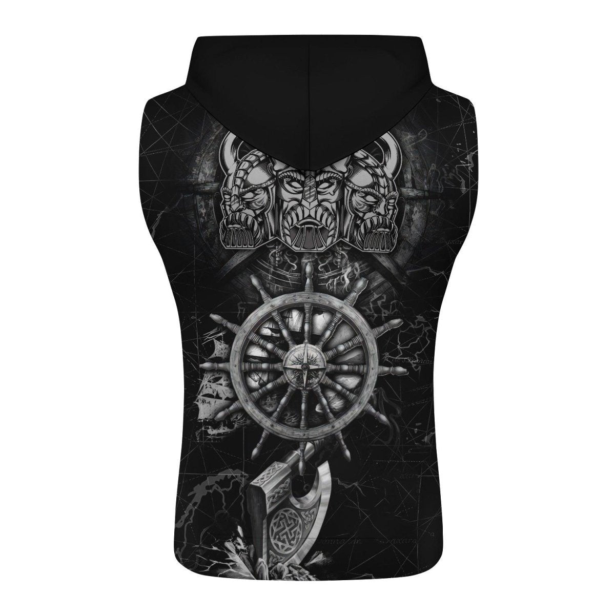 Viking Pirate Ship Sleeveless Pullover & Zip Hoodie - BattleFitGear