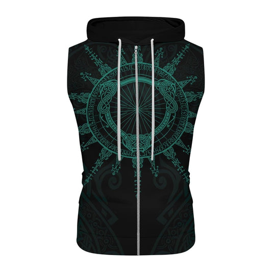 Viking Rune Celtic Sleeveless Pullover & Zip Hoodie - BattleFitGear