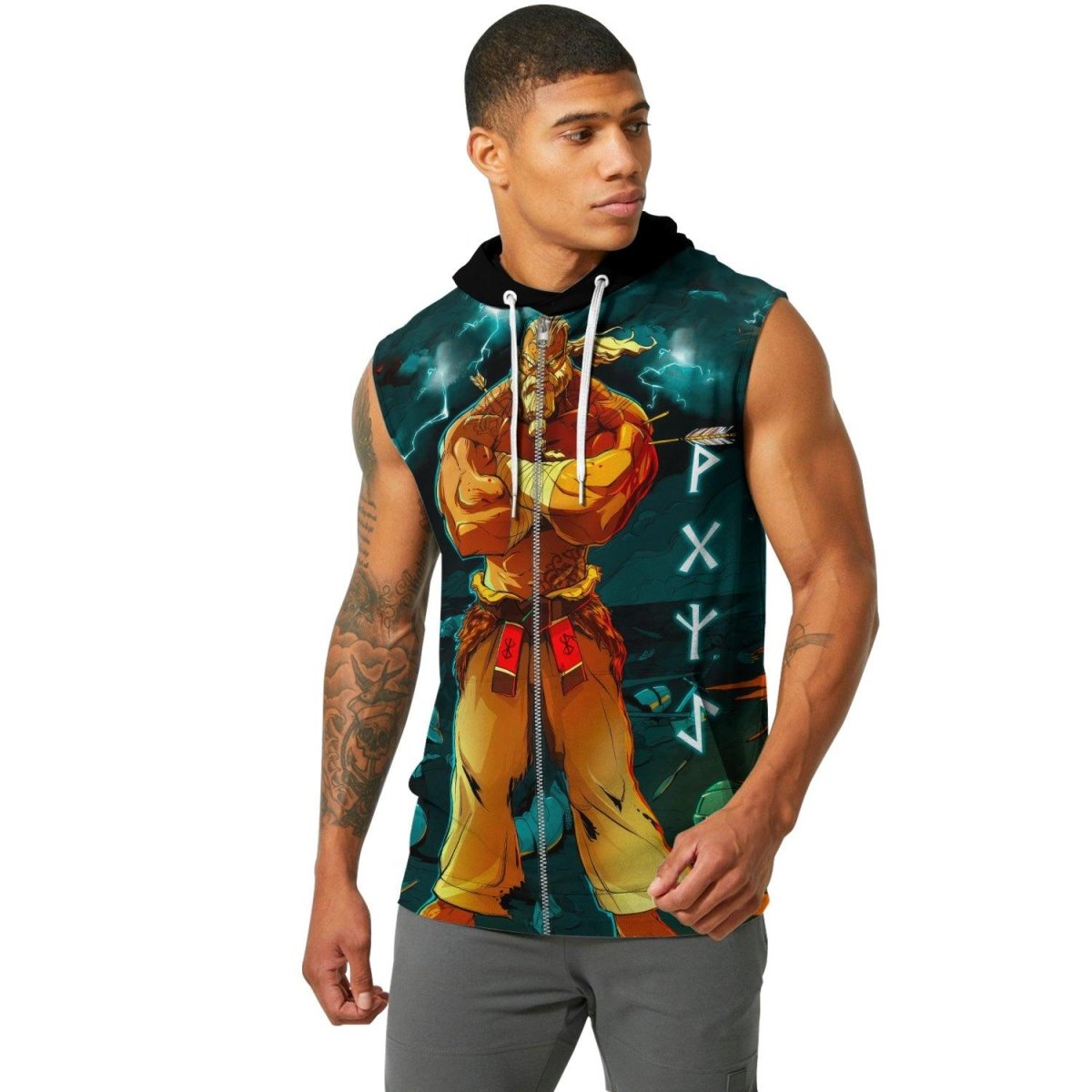 Odin Martial Art Tattoo Sleeveless Pullover & Zip Hoodie - BattleFitGear