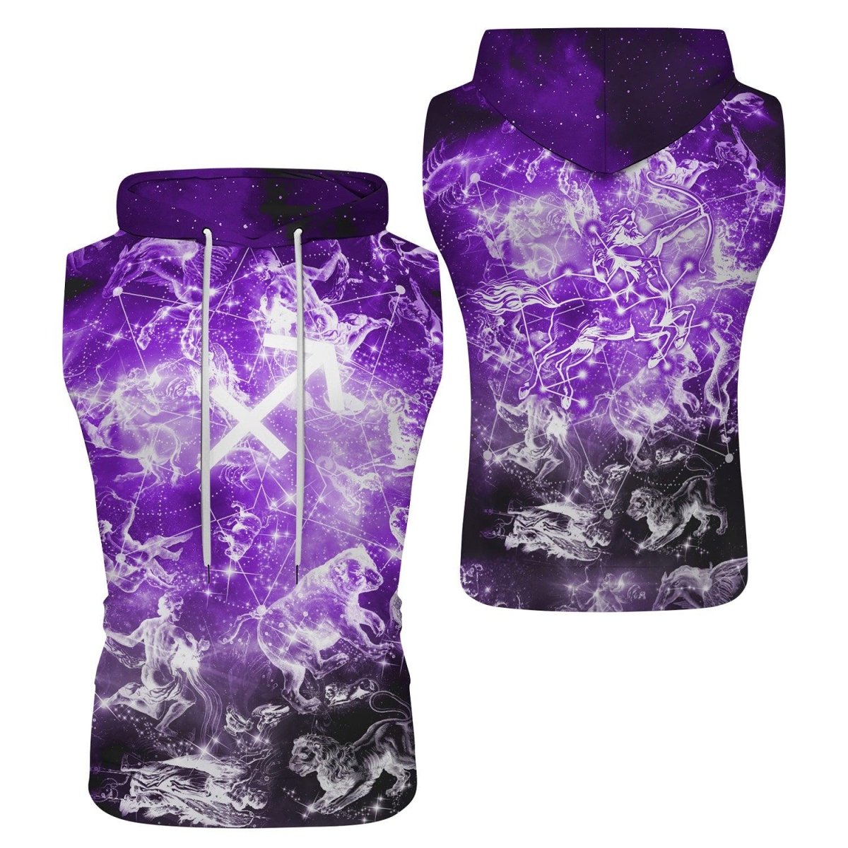 Zodiac Sagittarius Sleeveless Pullover & Zip Hoodie - BattleFitGear