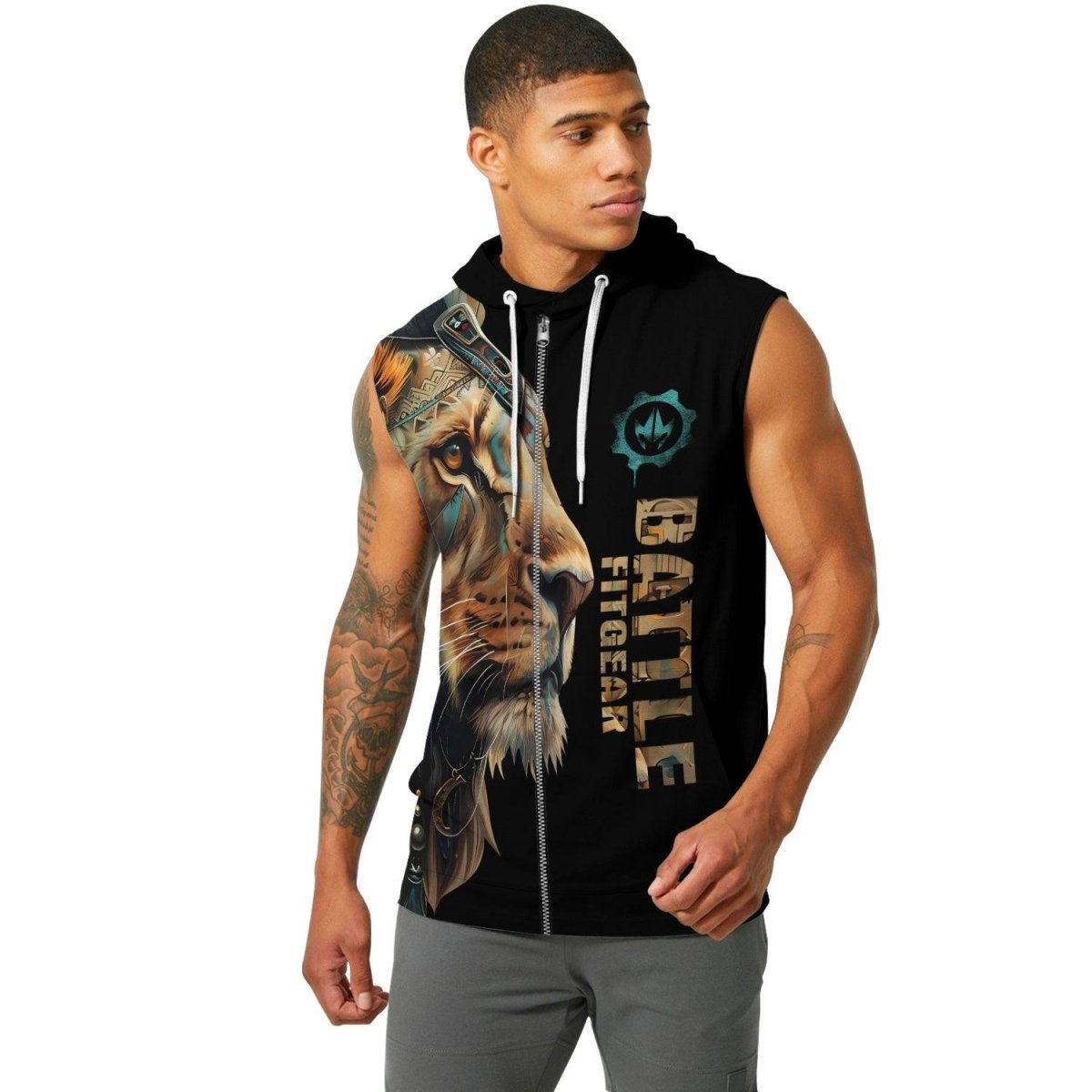 Acient Lion Sleeveless Pullover & Zip Hoodie - BattleFitGear