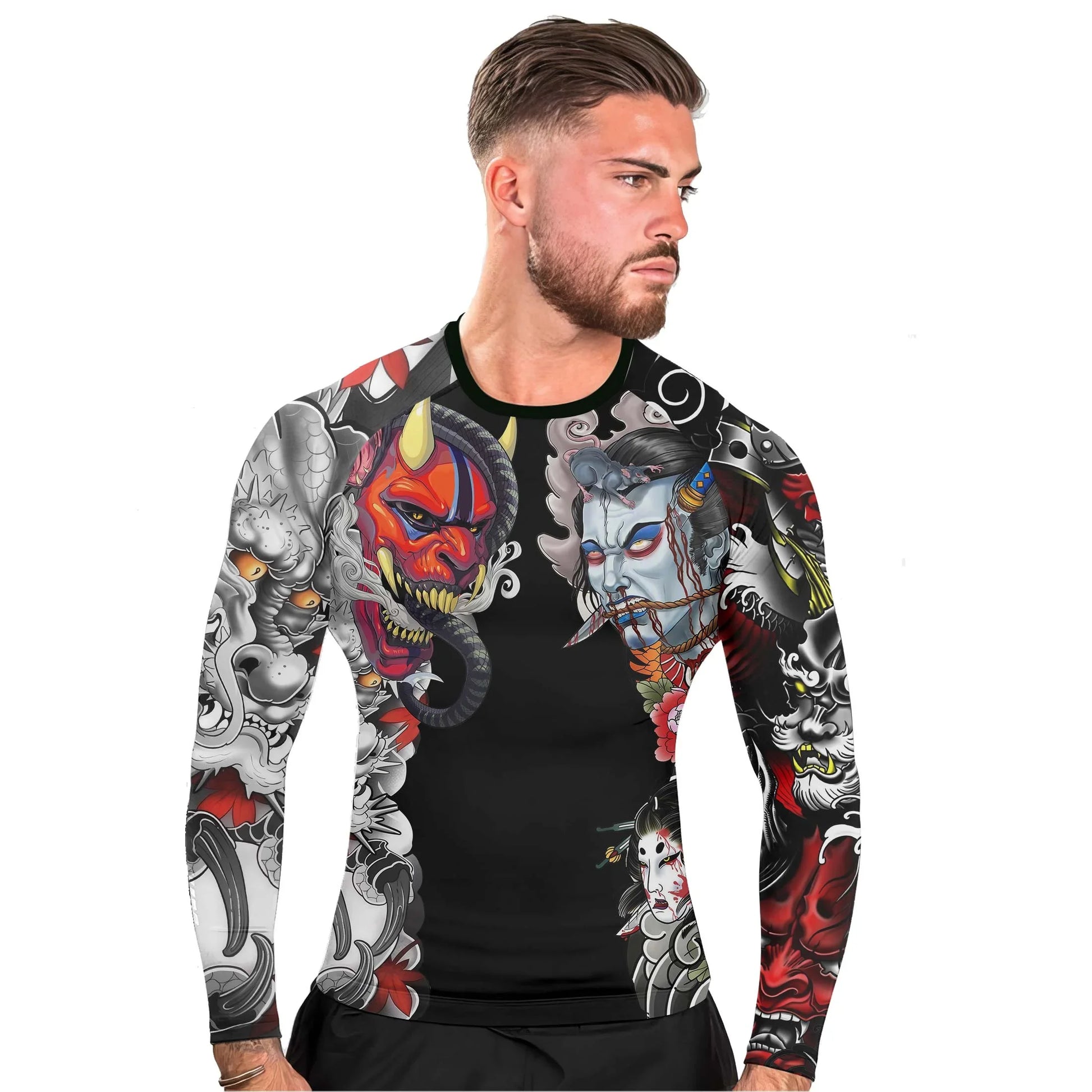 Abyssal Oni Men's Long Sleeve Rash Guard