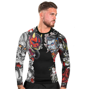 Abyssal Oni Men's Long Sleeve Rash Guard