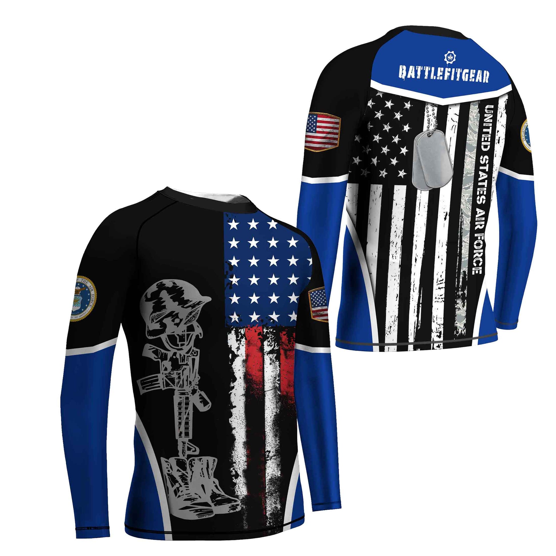 Air Force US Flag Kids Rash Guard