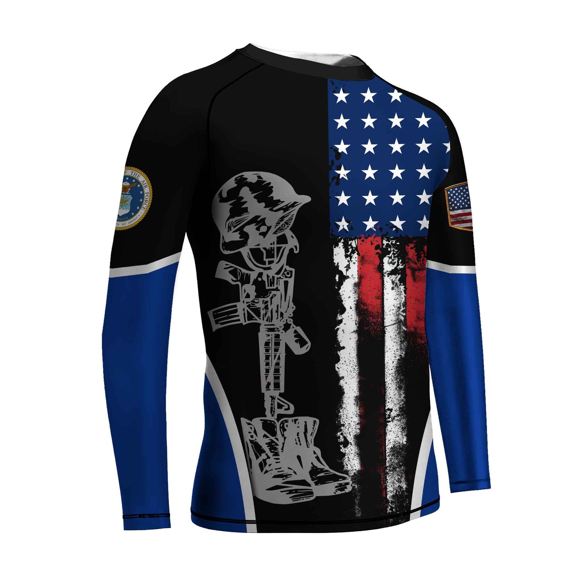 Air Force US Flag Kids Rash Guard