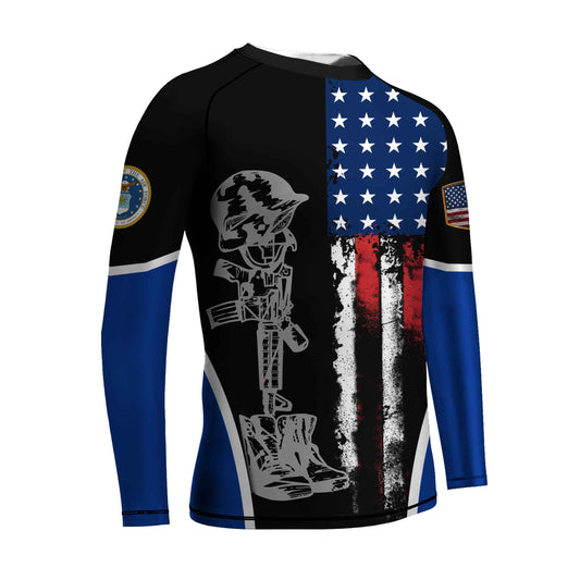 Air Force US Flag Kids Rash Guard