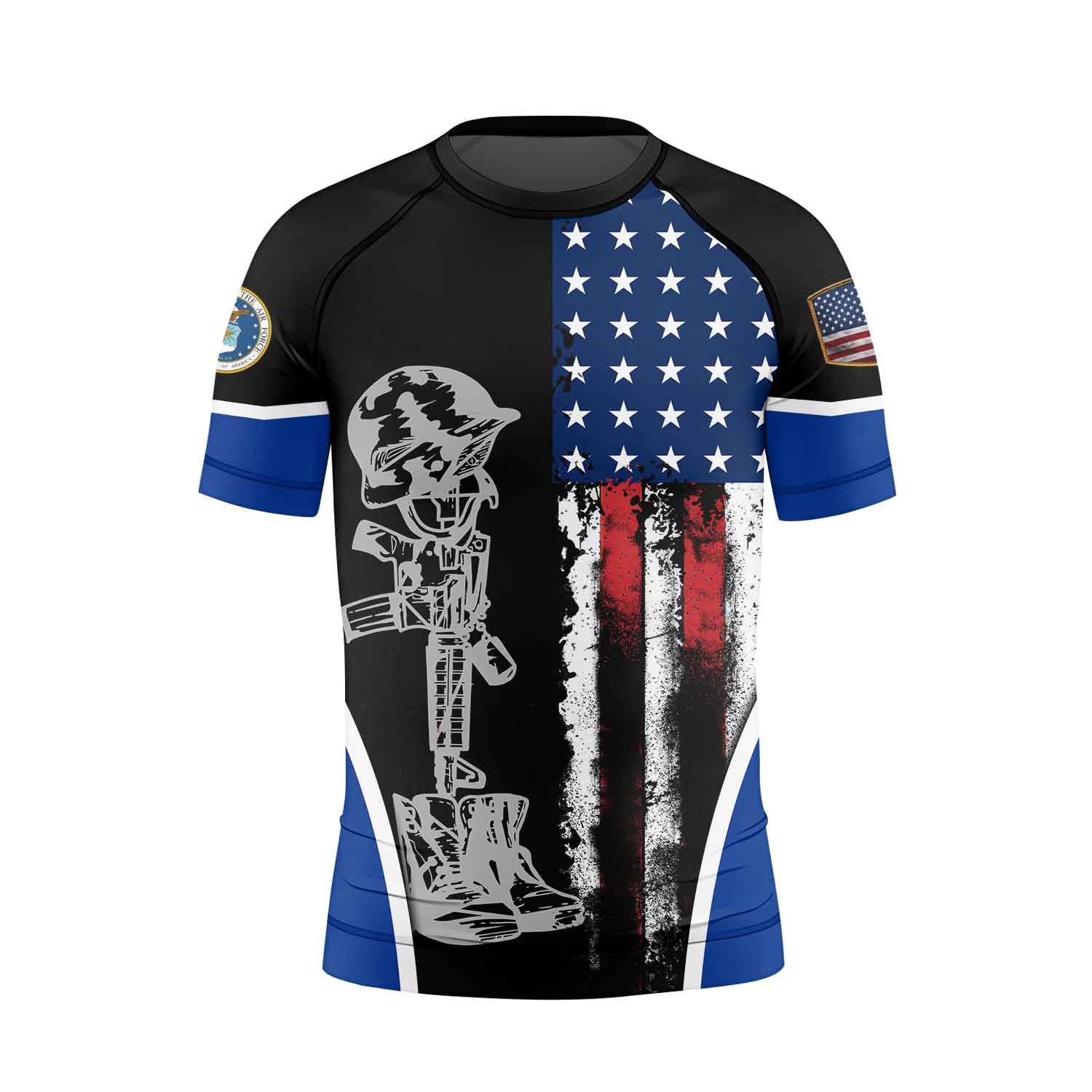 Air Force US Flag Kids Rash Guard