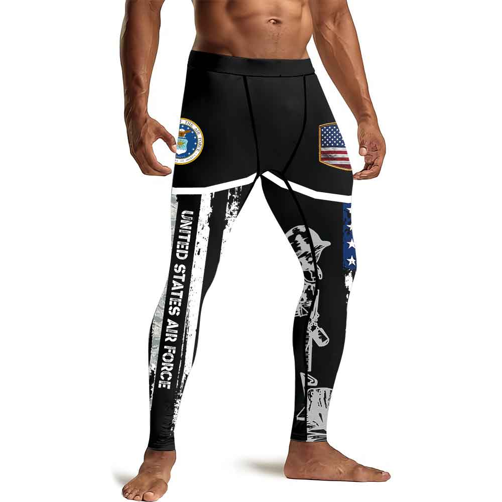 Air Force US Flag Men's Compression Leggings