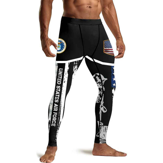 Air Force US Flag Men's Compression Leggings