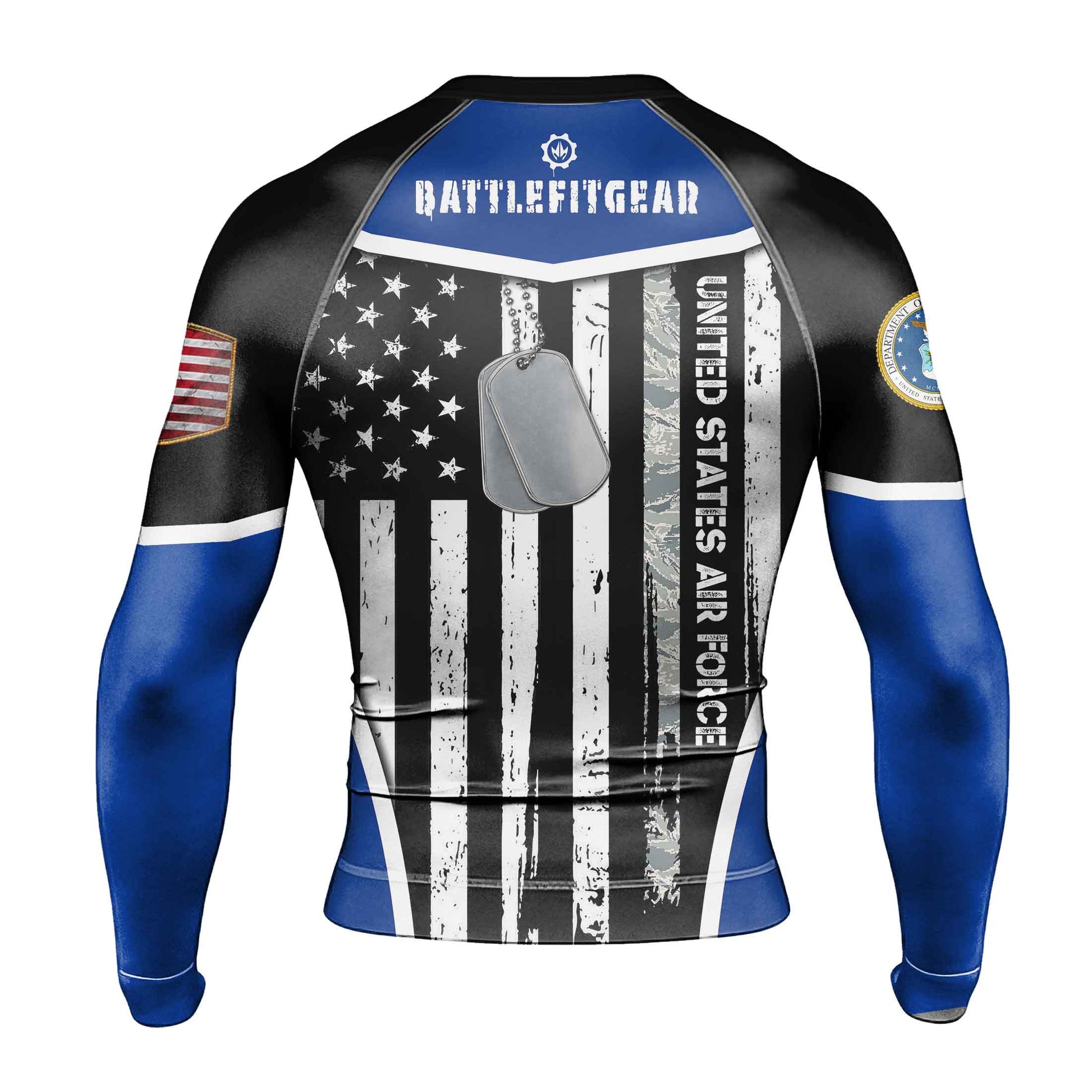 Air Force US Flag Men's Long Sleeve Rash Guard
