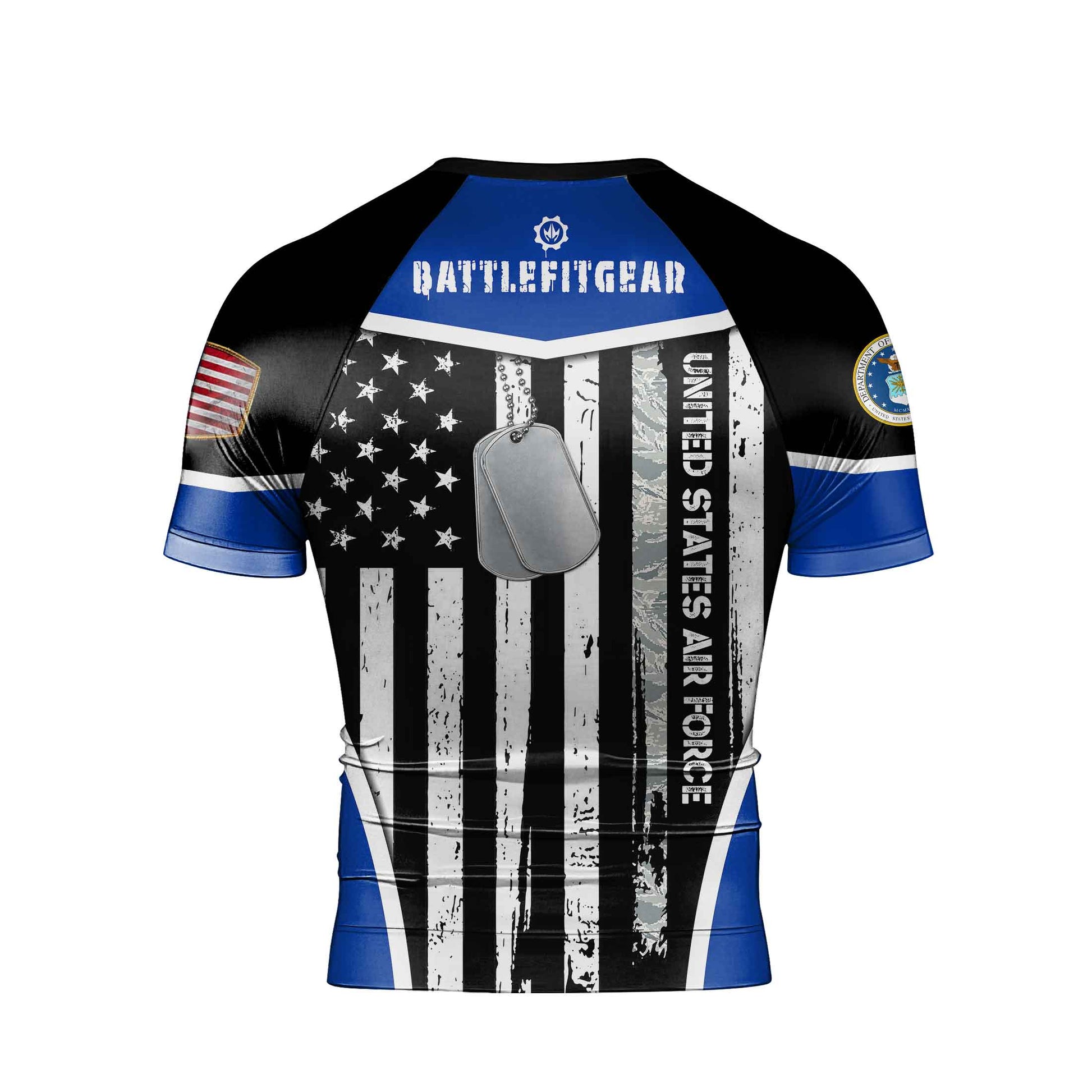 Air Force US Flag Men's Short Sleeve Rash Guard