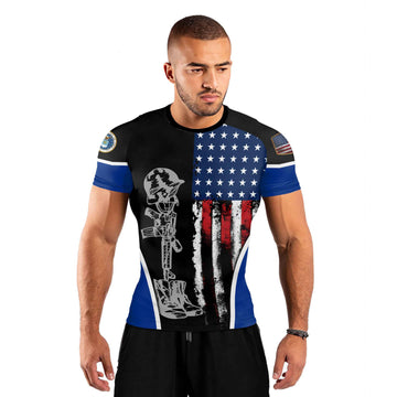 Air Force US Flag Men's Short Sleeve Rash Guard