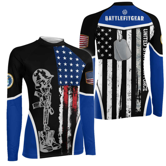 Air Force US Flag Women's Long Sleeve Rash Guard