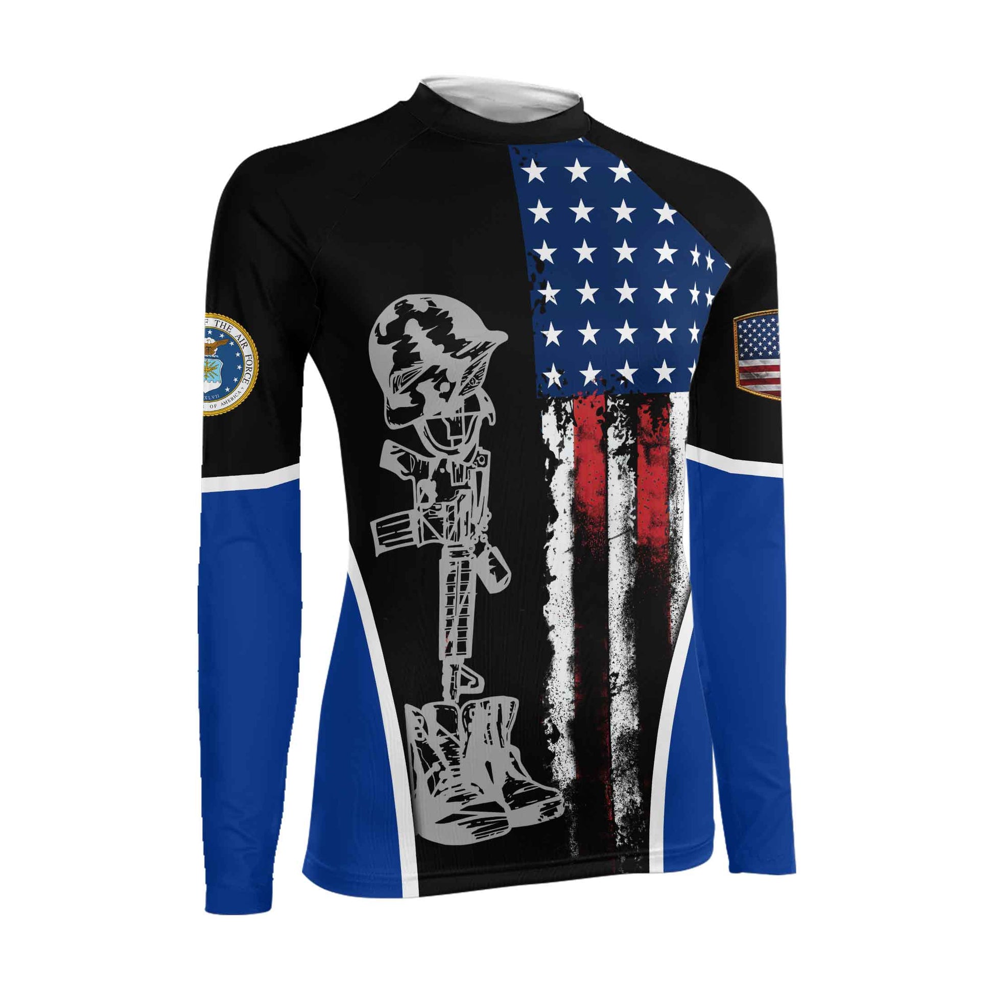 Air Force US Flag Women's Long Sleeve Rash Guard