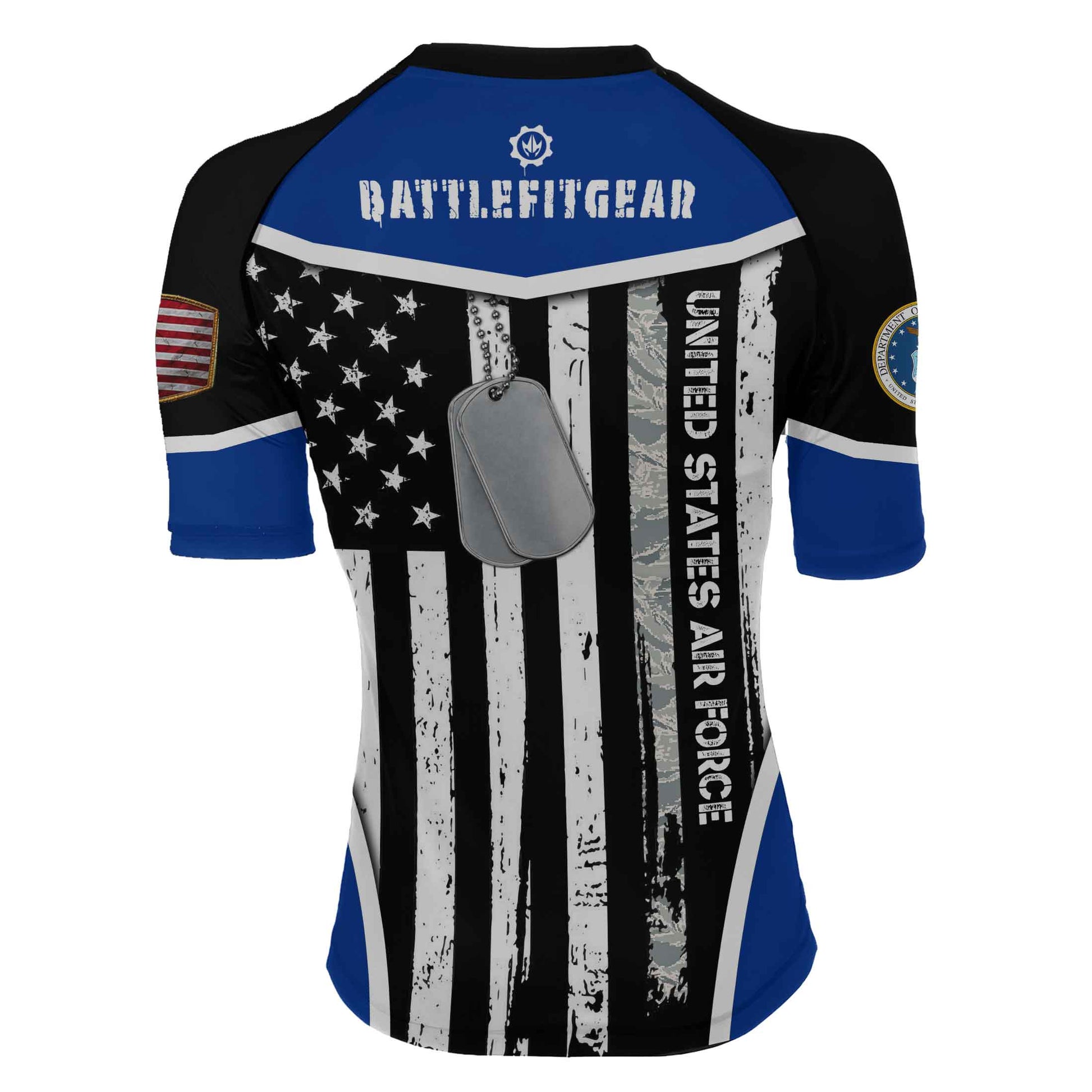 Air Force US Flag Women's Short Sleeve Rash Guard