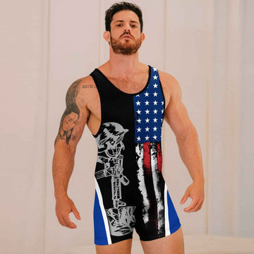 Air Force US Flag Wrestling Singlets