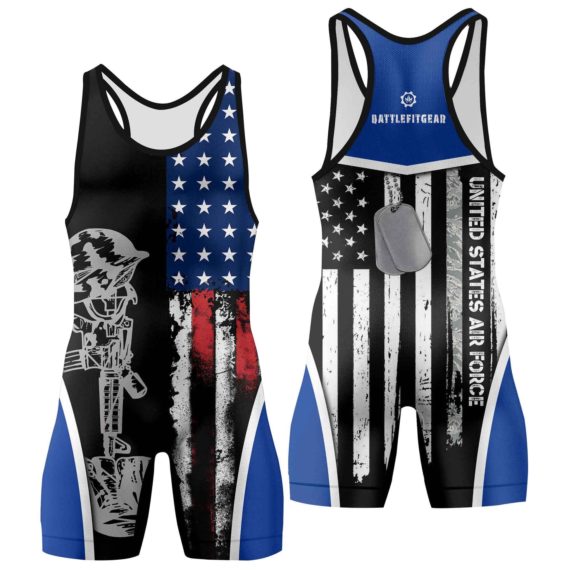 Air Force US Flag Wrestling Singlets