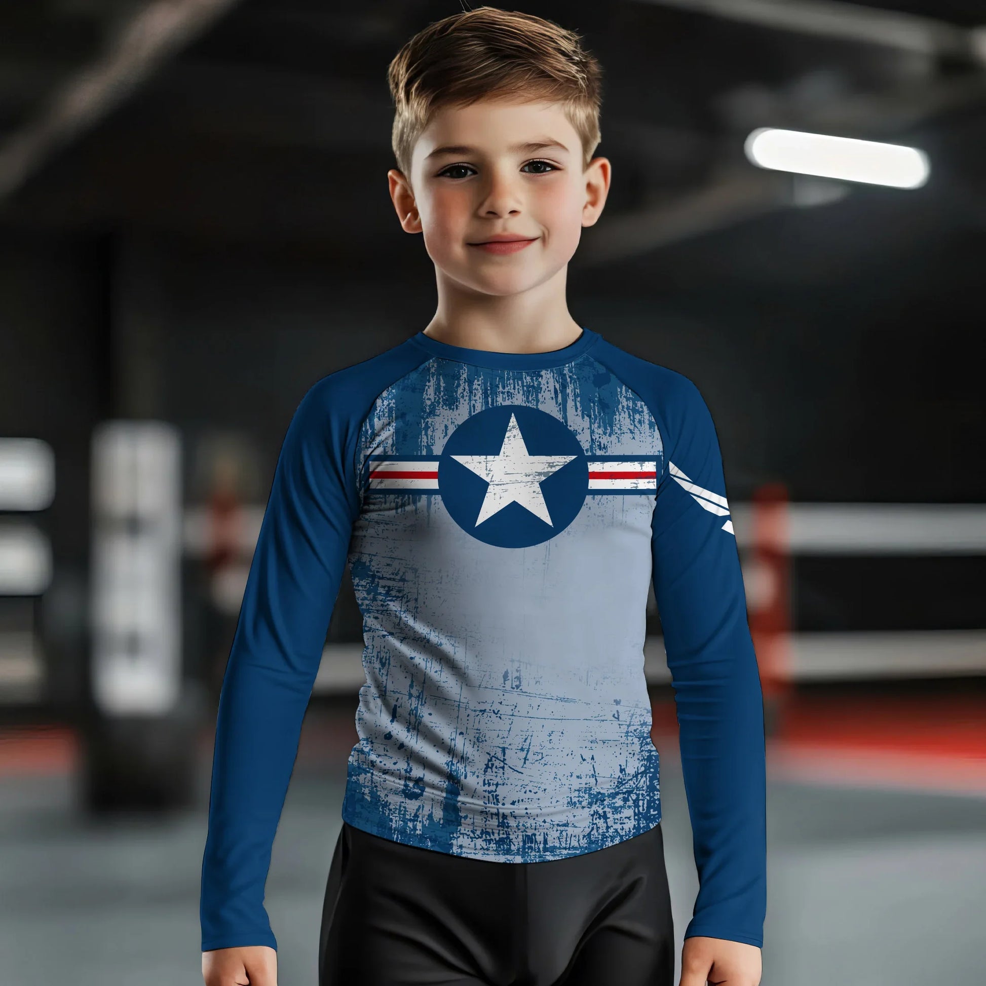 Air Force Veteran Kids Rash Guard