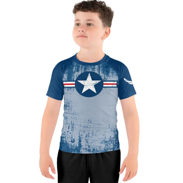 Air Force Veteran Kids Rash Guard