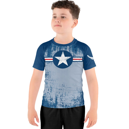 Air Force Veteran Kids Rash Guard