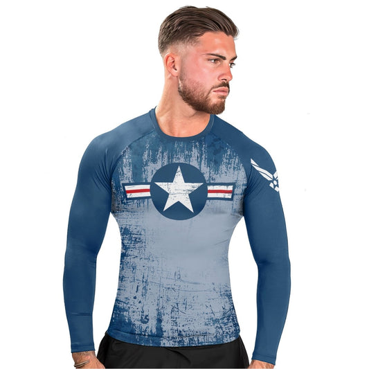 Air Force Veteran Men's Long Sleeve Rash Guard - BattleFitGear