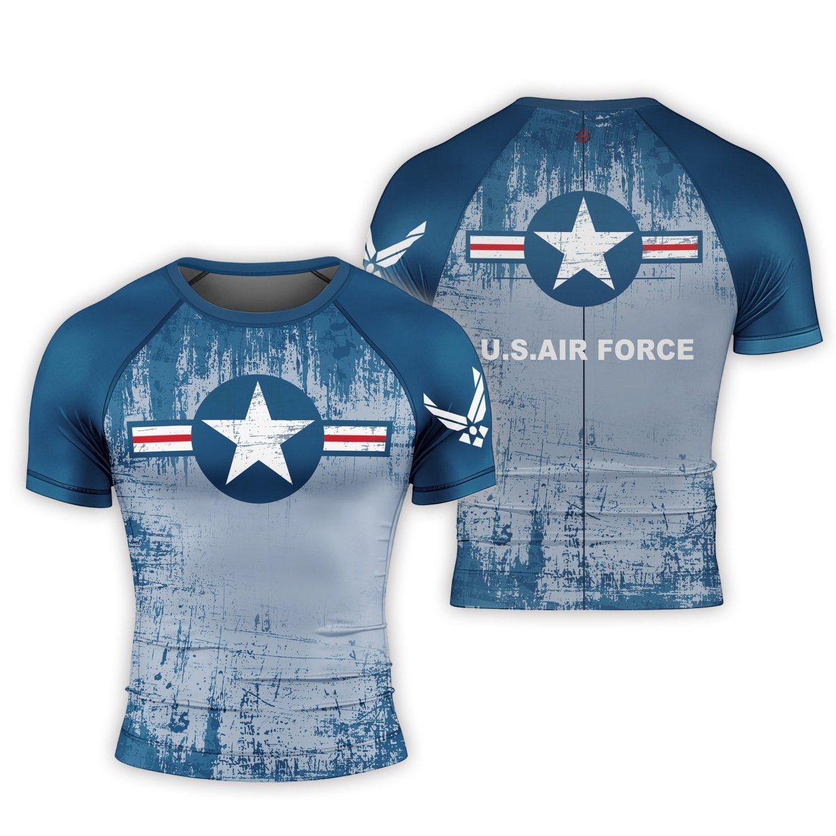 Air Force Veteran Men's Short Sleeve Rash Guard - BattleFitGear