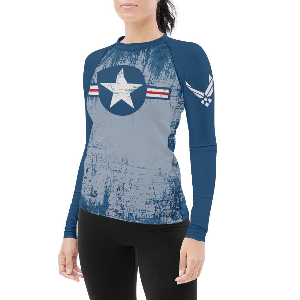 Air Force Veteran Women's Long Sleeve Rash Guard - BattleFitGear