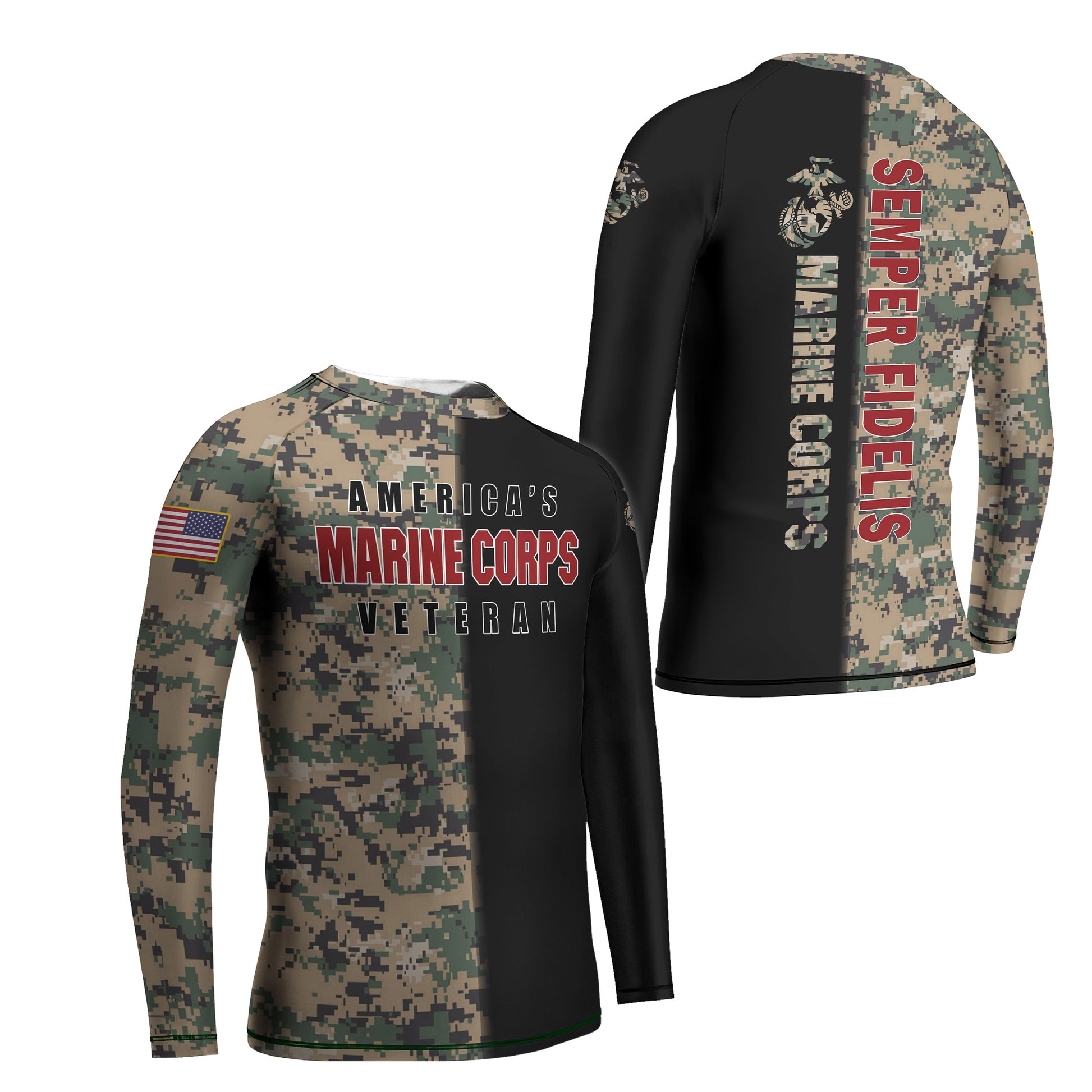 America Marine Corp Kids Rash Guard