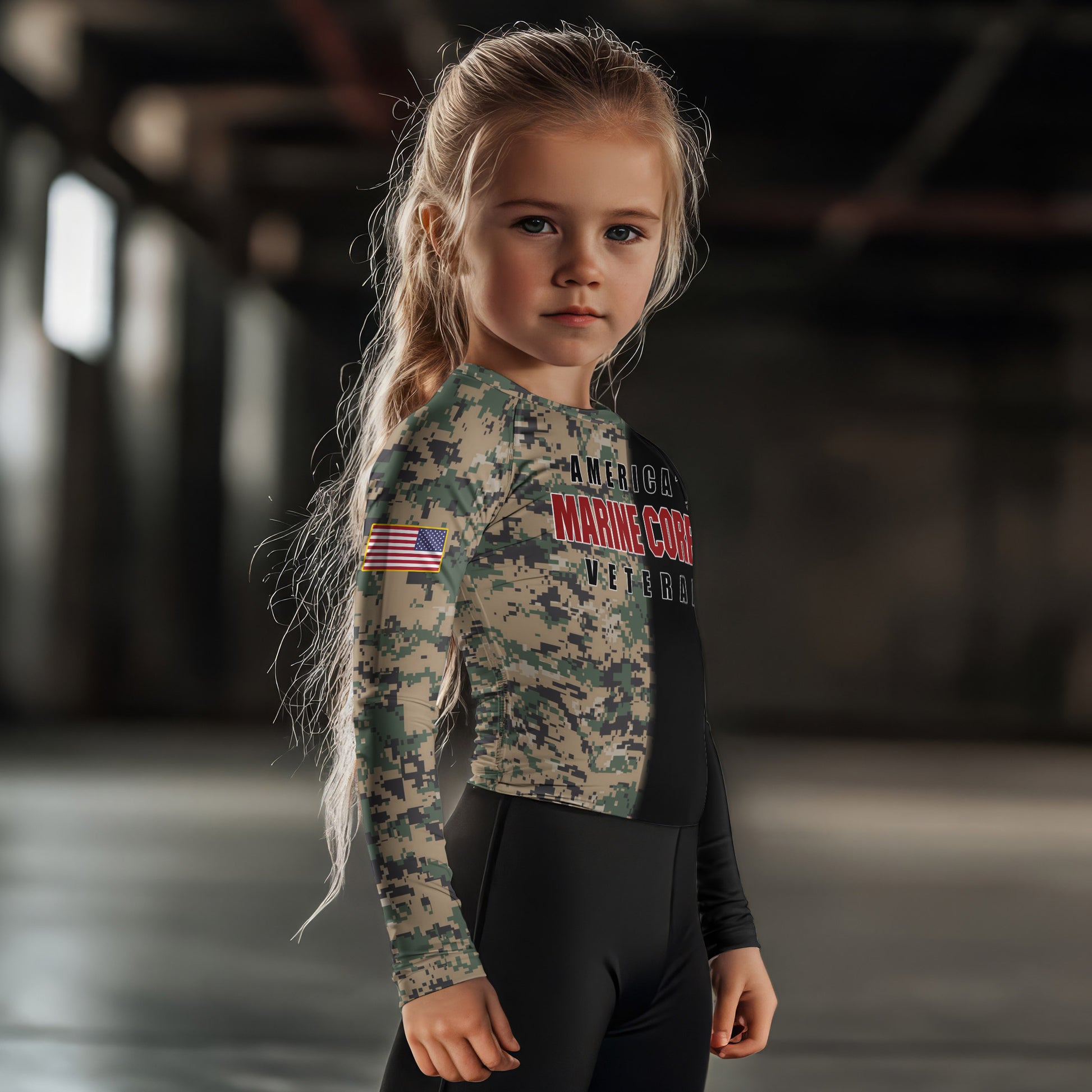 America Marine Corp Kids Rash Guard