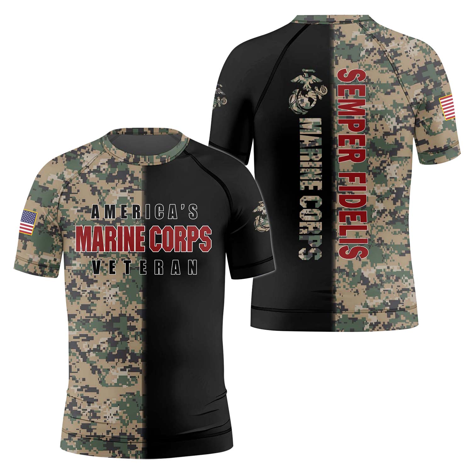 America Marine Corp Kids Rash Guard