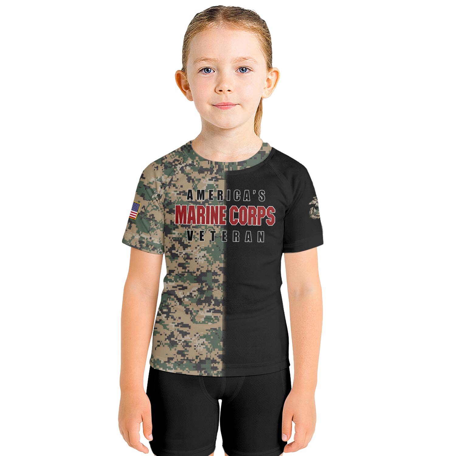 America Marine Corp Kids Rash Guard