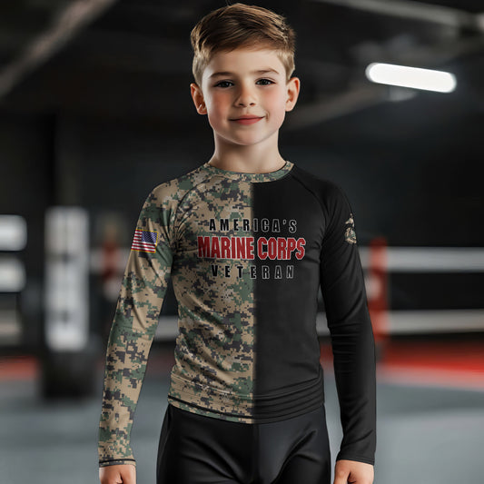 America Marine Corp Kids Rash Guard