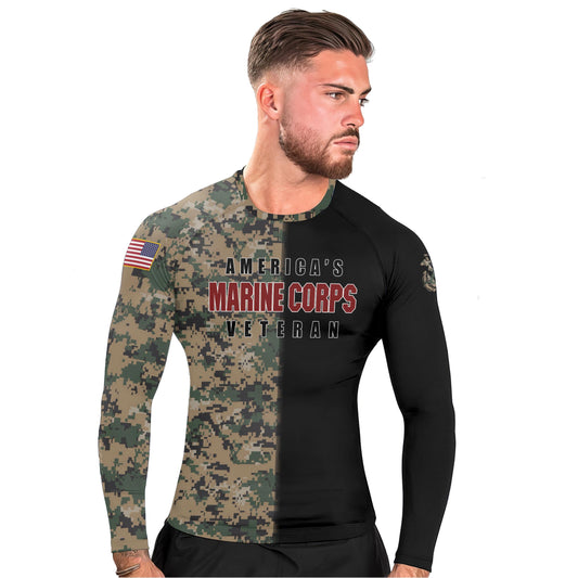 America Marine Corp Men's Long Sleeve Rash Guard