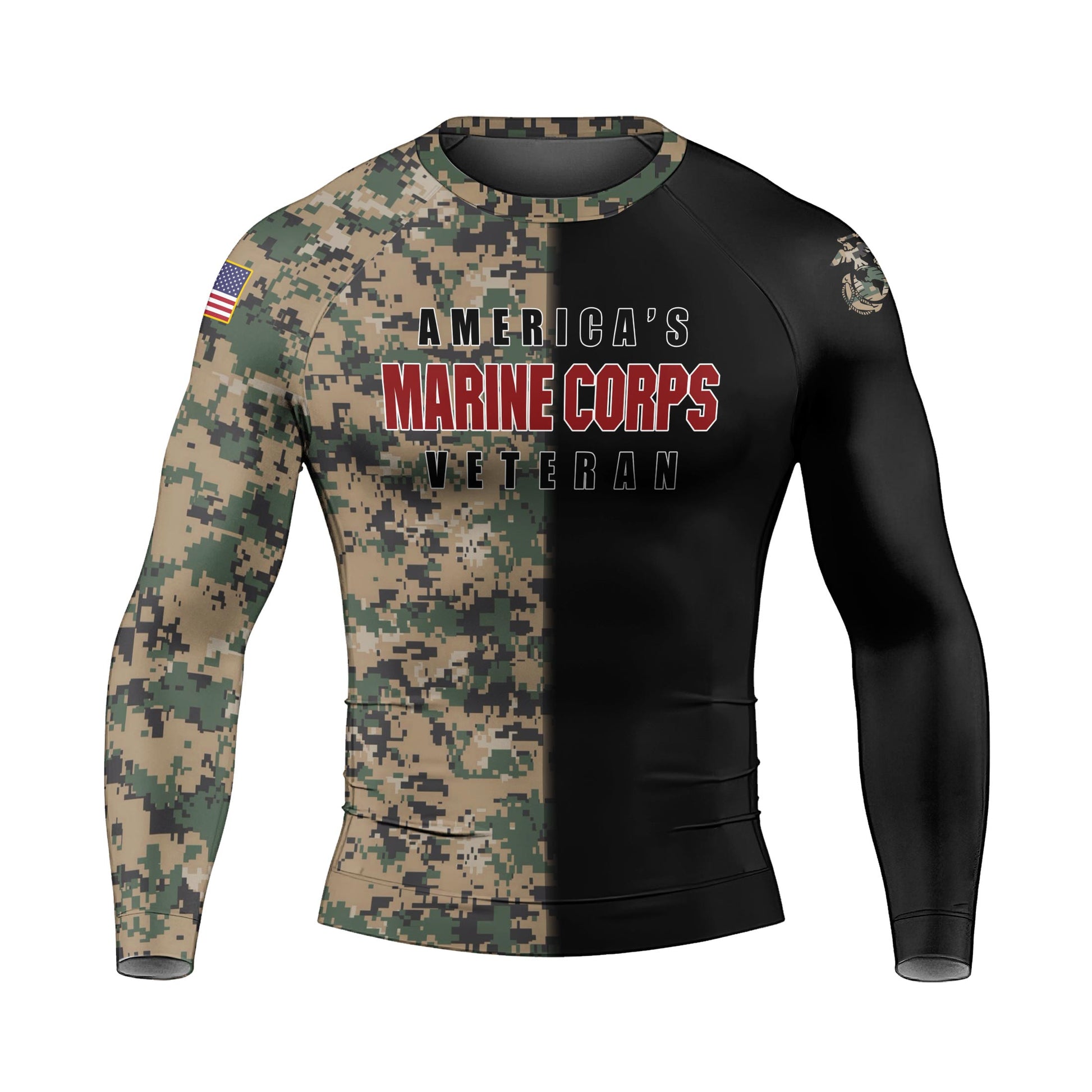 America Marine Corp Men's Long Sleeve Rash Guard