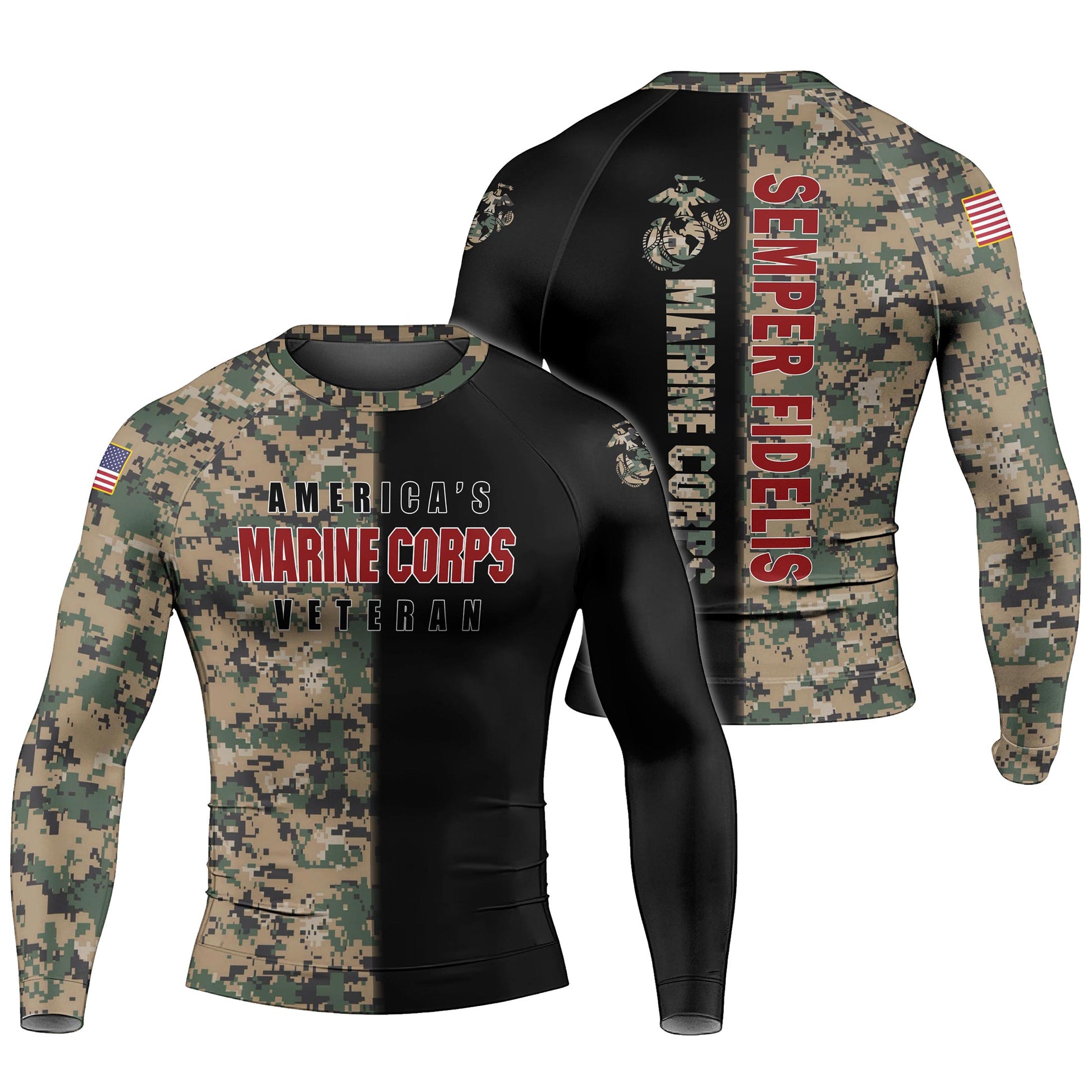 America Marine Corp Men's Long Sleeve Rash Guard