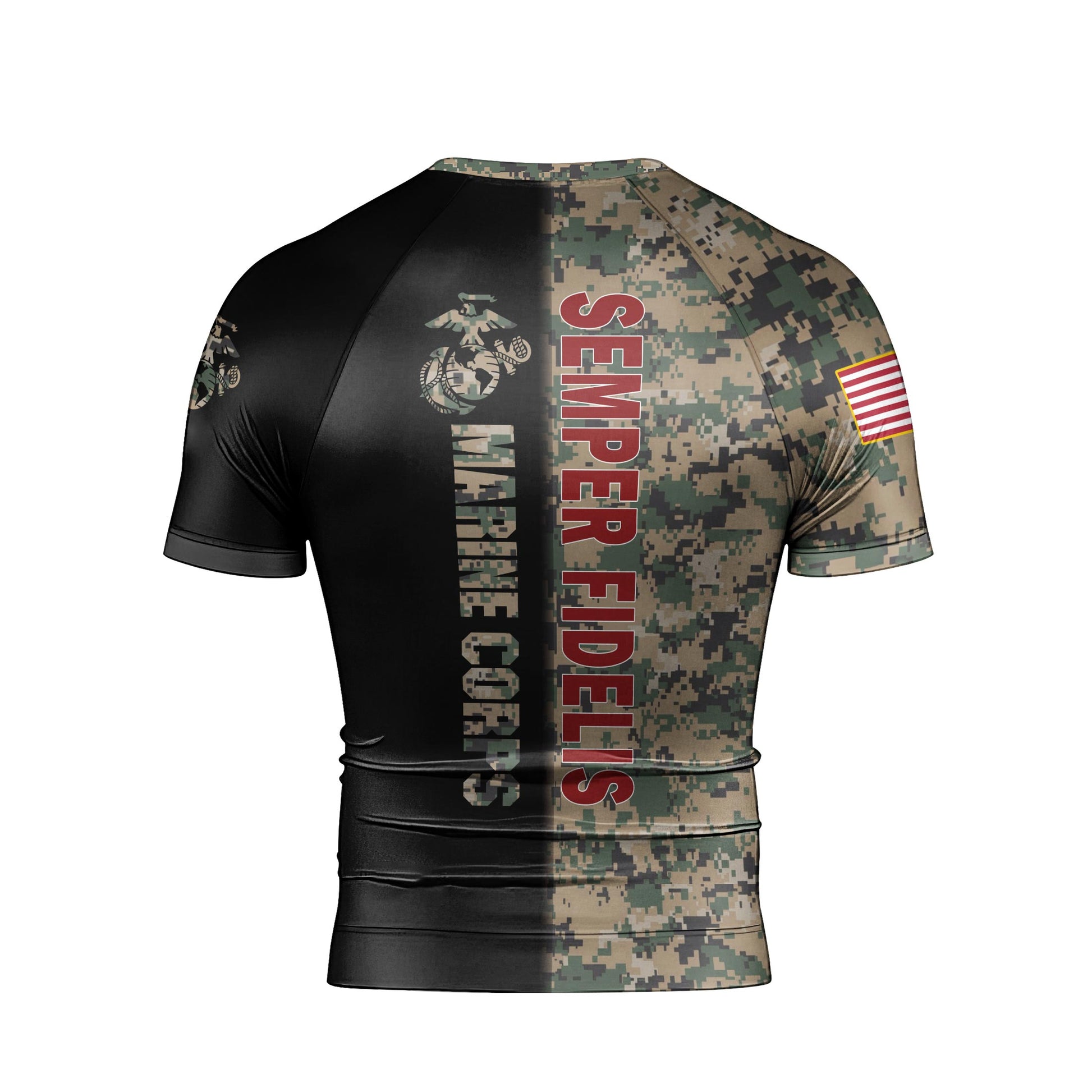 America Marine Corp Men's Short Sleeve Rash Guard