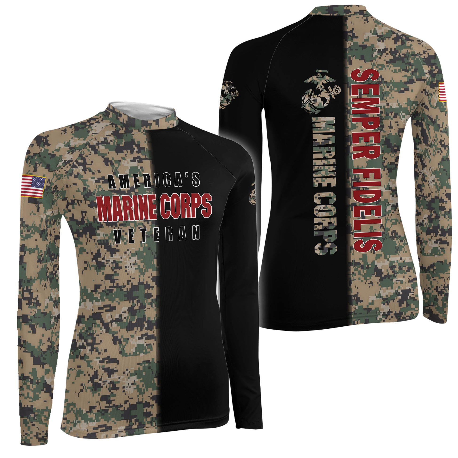 America Marine Corp Women's Long Sleeve Rash Guard