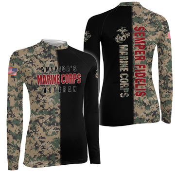 America Marine Corp Women's Long Sleeve Rash Guard