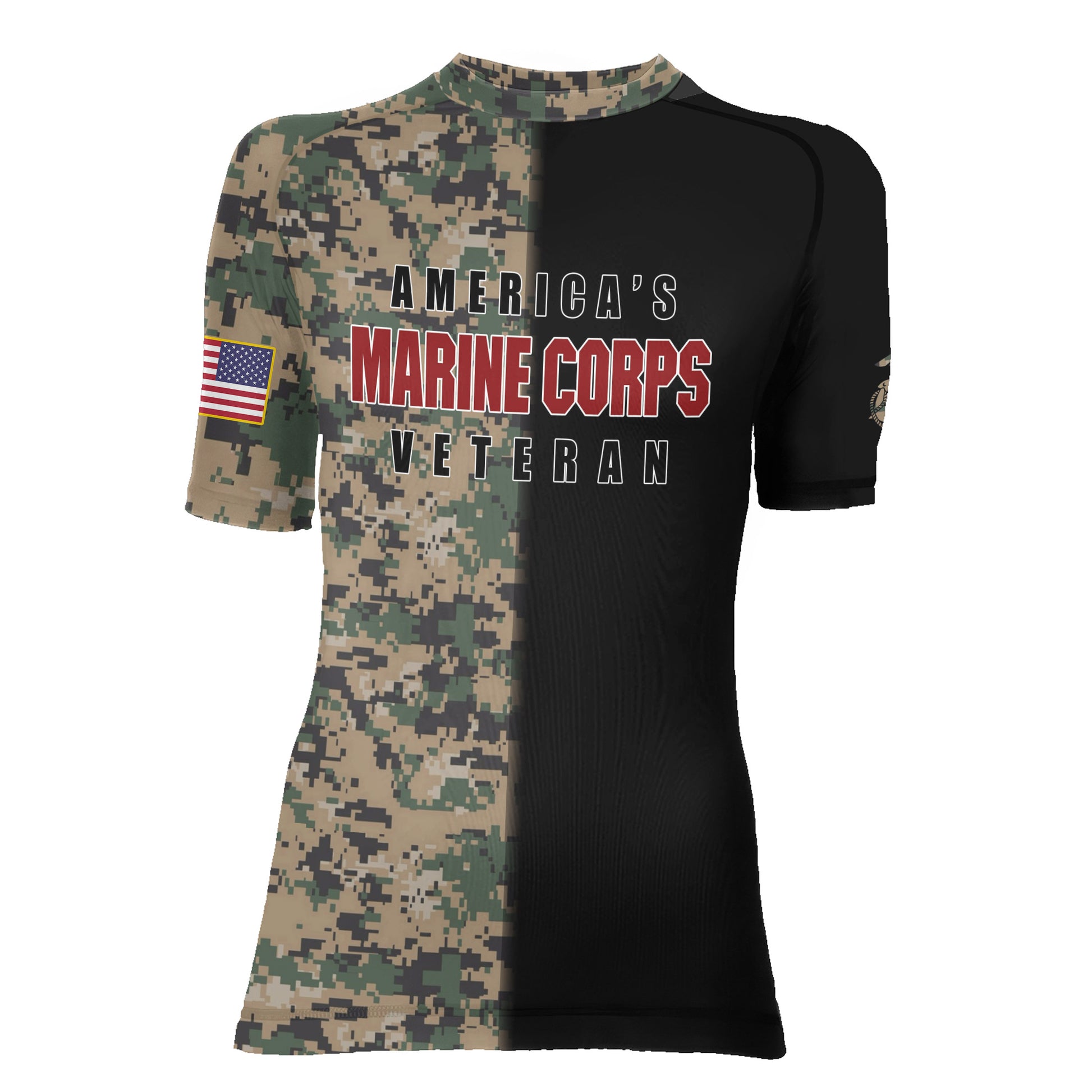 America Marine Corp Women's Short Sleeve Rash Guard