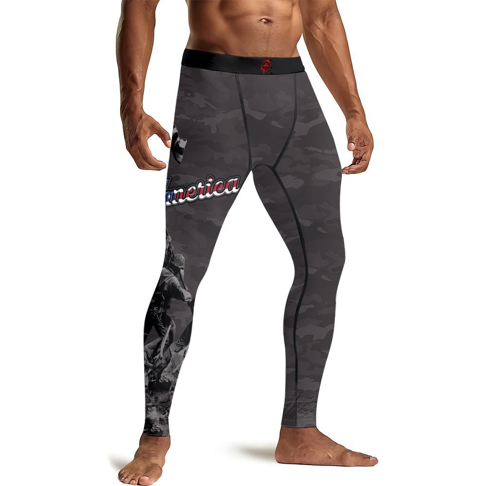 American Independence Day Men's Compression Leggings - BattleFitGear