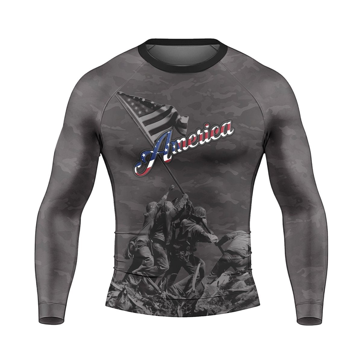 American Independence Day Men's Long Sleeve Rash Guard - BattleFitGear