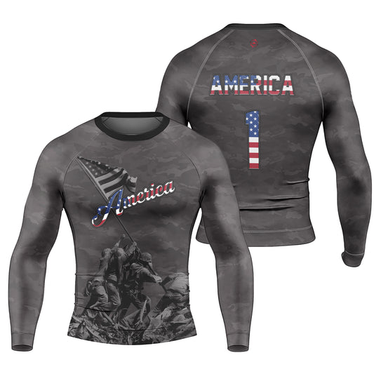 American Independence Day Men's Long Sleeve Rash Guard