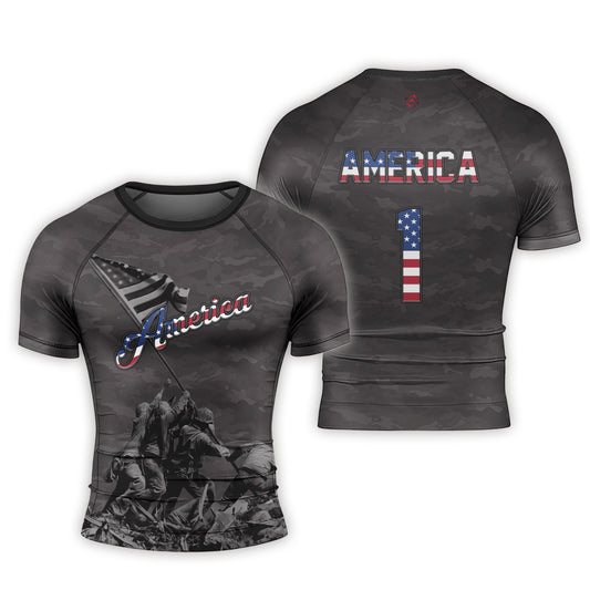 American Independence Day Men's Short Sleeve Rash Guard